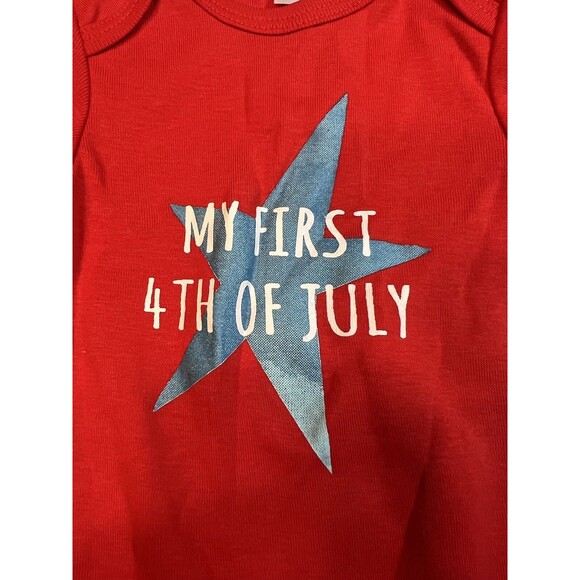Okie Dokie My First 4th Of July Baby Unisex Bodysuit, 100% cotton, red, 3 Months - Picture 6 of 6